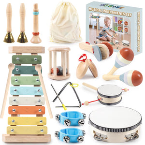 Nyla Tots 11-in-1 Wooden Musical Instruments Set