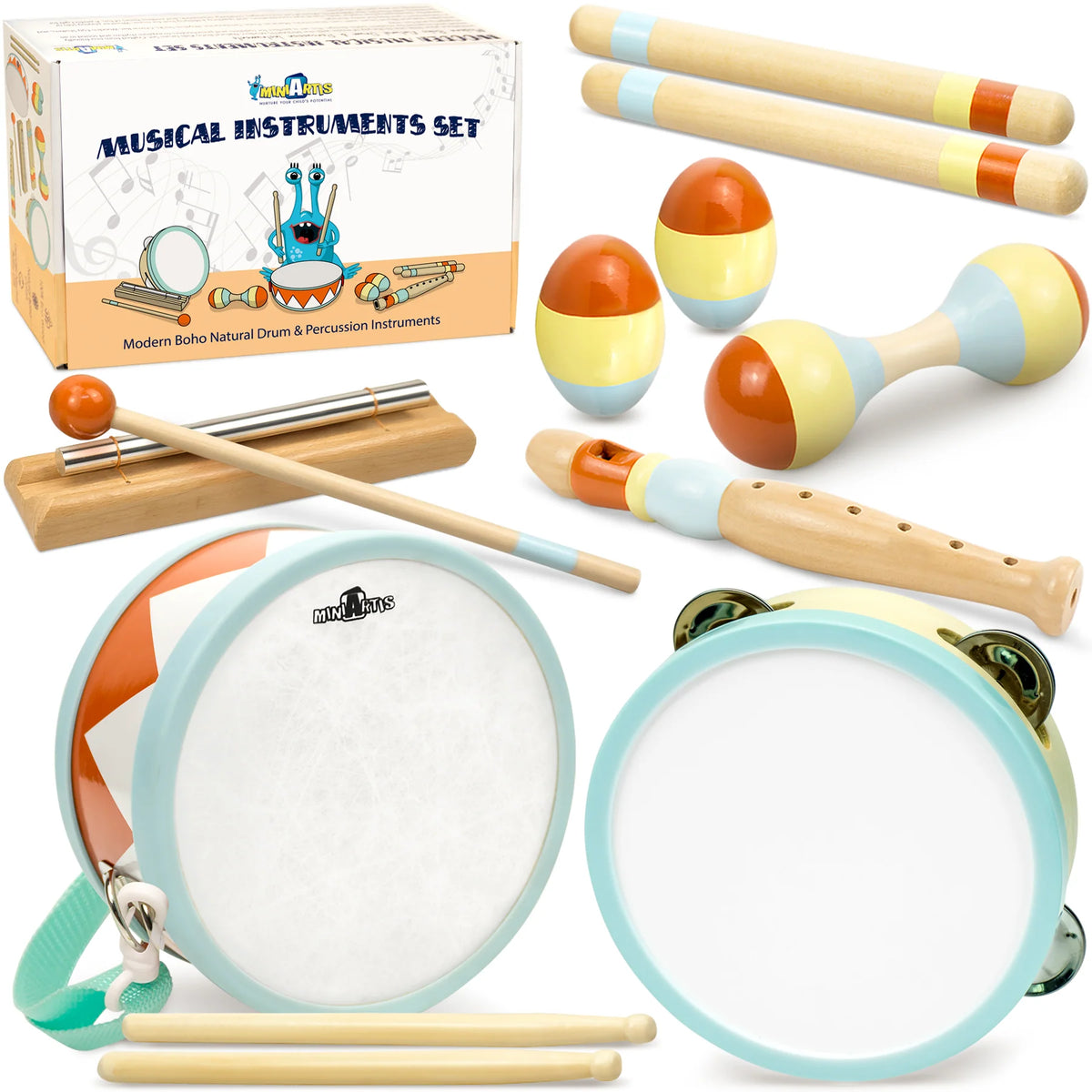 Nyla Tots 11-in-1 Wooden Musical Instruments Set